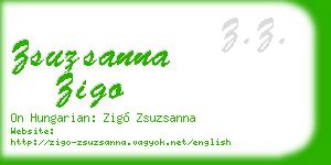 zsuzsanna zigo business card
