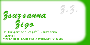 zsuzsanna zigo business card